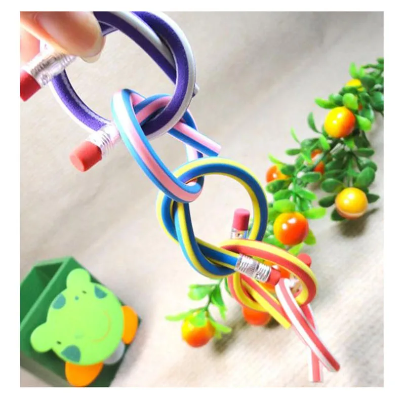 100 шт Красочный мягкий карандаш гибкий Забавный канцелярский детский игрушечный