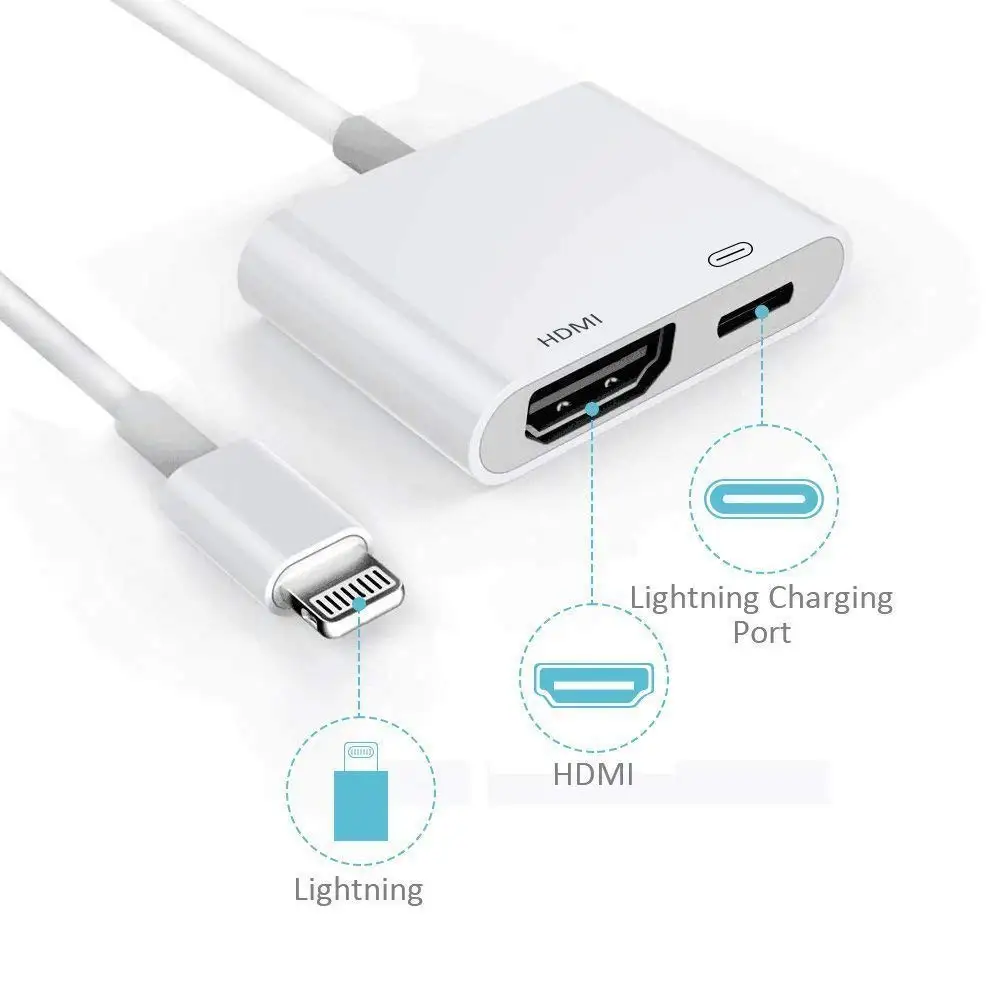 Цифровой адаптер Zeadow AV-HDMI с портом для зарядки HDTV 1080P IPhone IPad IPod | Электроника
