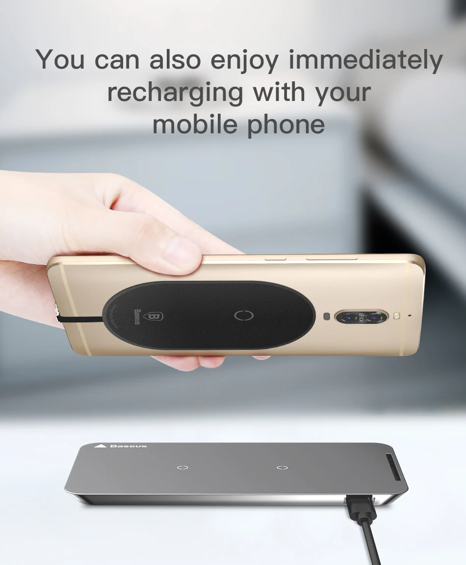 Baseus Qi Беспроводное зарядное устройство приемник Pad адаптер для iPhone samsung Xiaom usb type C Micro для Android type C Qi устройство с поддержкой
