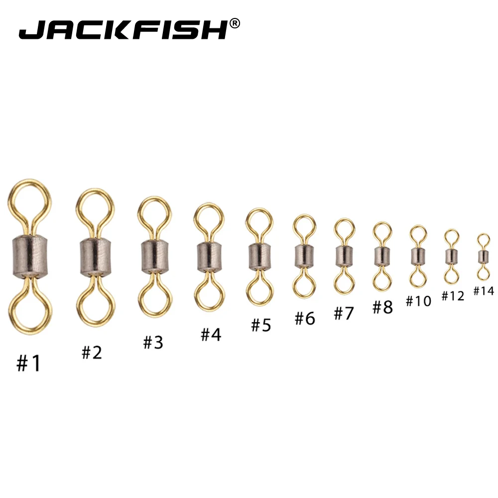 JACKFISH рыболовный соединитель медный Поворотный шарнир 50 шт./лот цветной 8 слов