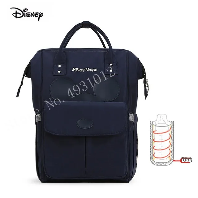 Disney Мумия сумка для женщин Многофункциональный подгузник ребенок USB бутылка изоляция мешок для беременных большой емкости пеленки рюкзак розовый - Цвет: Mickey 2