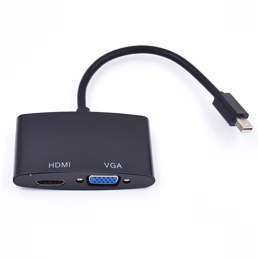 Кабель-адаптер 10 шт./лот Gold Thunderbolt 2 в 1 Mini DisplayPort DP-HDMI VGA для Apple Macbook | Электроника