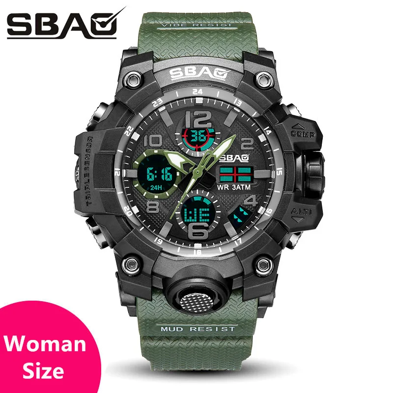 woman siz army green Одна штука парный комплект наручных часов цифровые мужские женские спортивные часы для плавания кварцевые часы с двумя дисплеями Брендовые Часы для мужчин и женщин G стиль - Цвет: woman siz army green