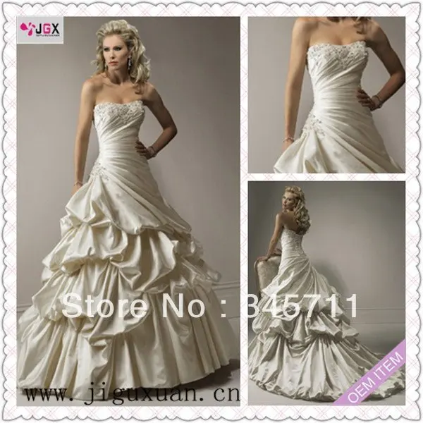 0267-1hs 2012 ivory strapless plea court train islamic wedding dress | Свадьбы и торжества