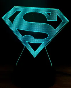 Creative superman 3D Визуальный, для создания атмосферы лампа Бэтмен Дэдпул Супермен логотип 7 цветов изменить светодиодный ночник детский фестиваль подарок - Испускаемый цвет: Creative superman