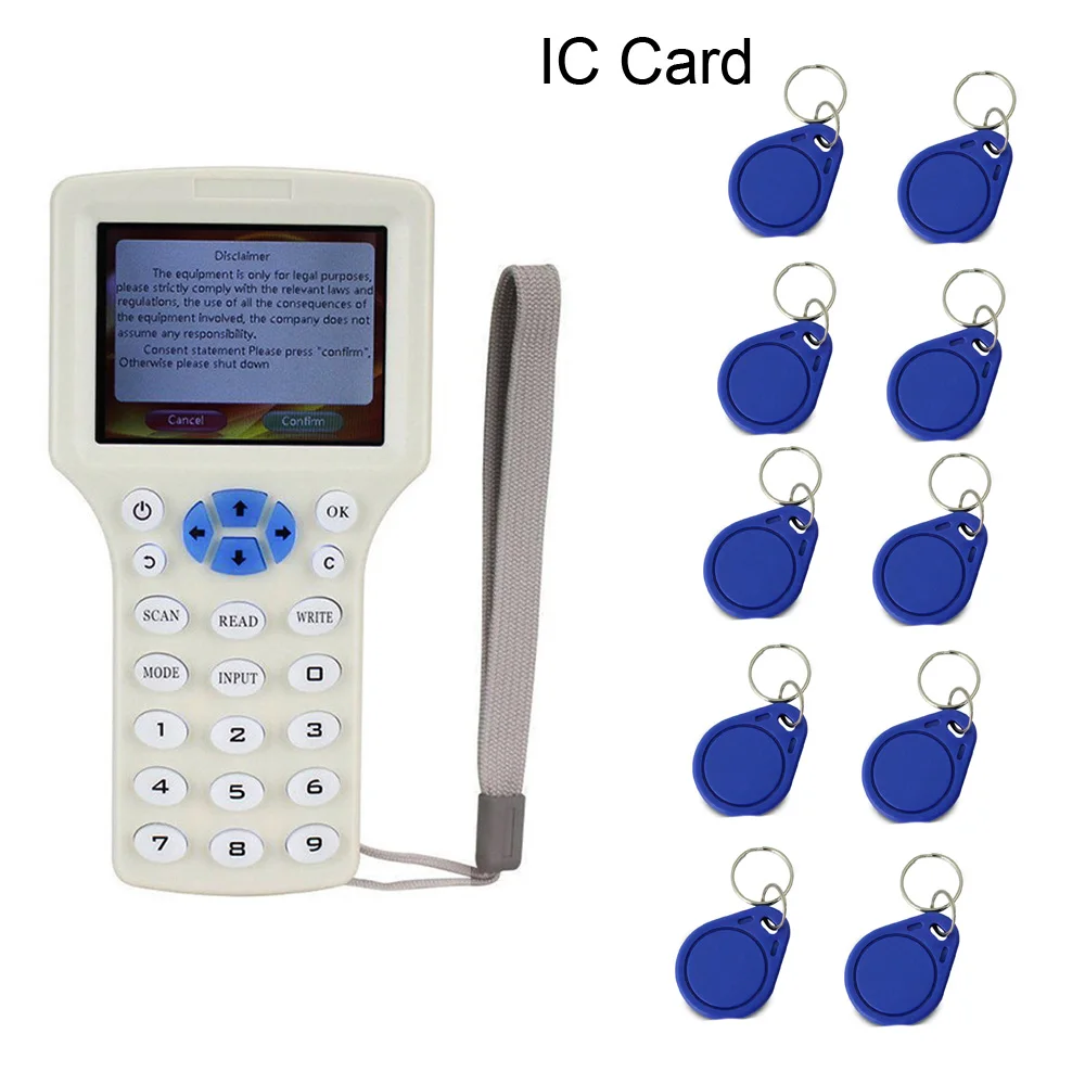 writer 10 IC key RFID Копир ID IC Полнодиапазонный считыватель частоты писатель копия M1 13,56 копировальный аппарат MHz программист USB NFC UID тег ключ карта - Цвет: writer 10 IC key