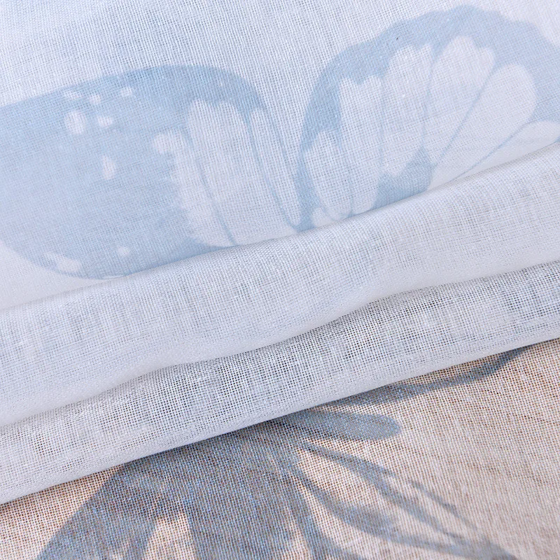 1 шт. бабочка Марля тюль вуаль отвесная хлопковая ткань занавески для окна кафе