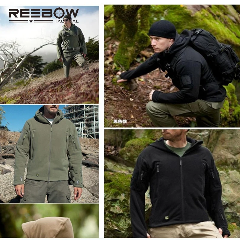 Мужская Флисовая Куртка REEBOW легкая тактическая куртка в стиле милитари для