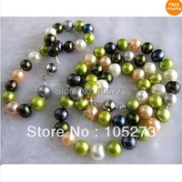 new arriver pearl jewelry set 18inch multicolor aa 7 8mm natural freshwater pearl necklace bracelet magnet clasp free shipping