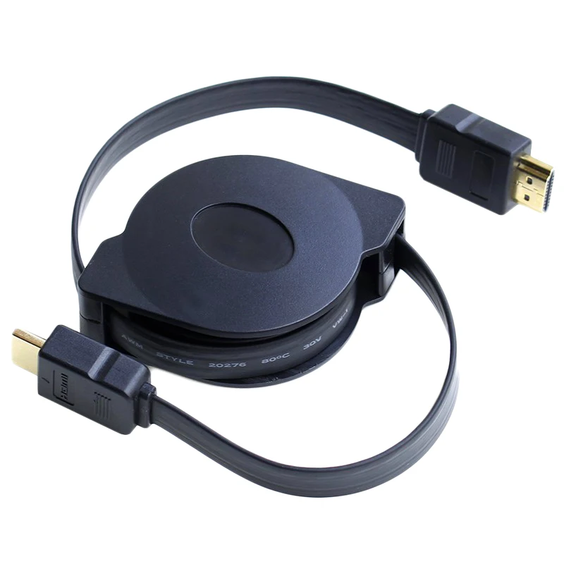 Выдвижная и растягивающийся 1080 P HDMI к HDMI кабель 1 м 1,8 м 3D кабель адаптер для проекторов мониторов ТВ ЖК-дисплея ноутбука PS3