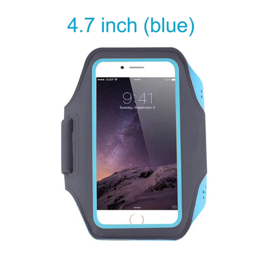 4.7 inch (blue) Водонепроницаемый спортивный чехол с повязкой на руку для iPhone 6 S Plus 7 8 Plus, сумка на пояс для бега в тренажерном зале, чехол для 4,7 дюймового 5,5 дюймового смартфона - Цвет: 4.7 inch (blue)