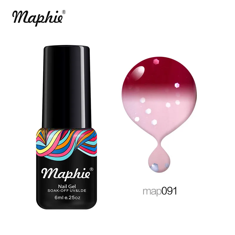 Maphie термальный УФ-гель для ногтей 3D Хамелеон Температура Led лак для ногтей эмаль замочить от Led Изменение цвета гель лак для ногтей - Цвет: 091