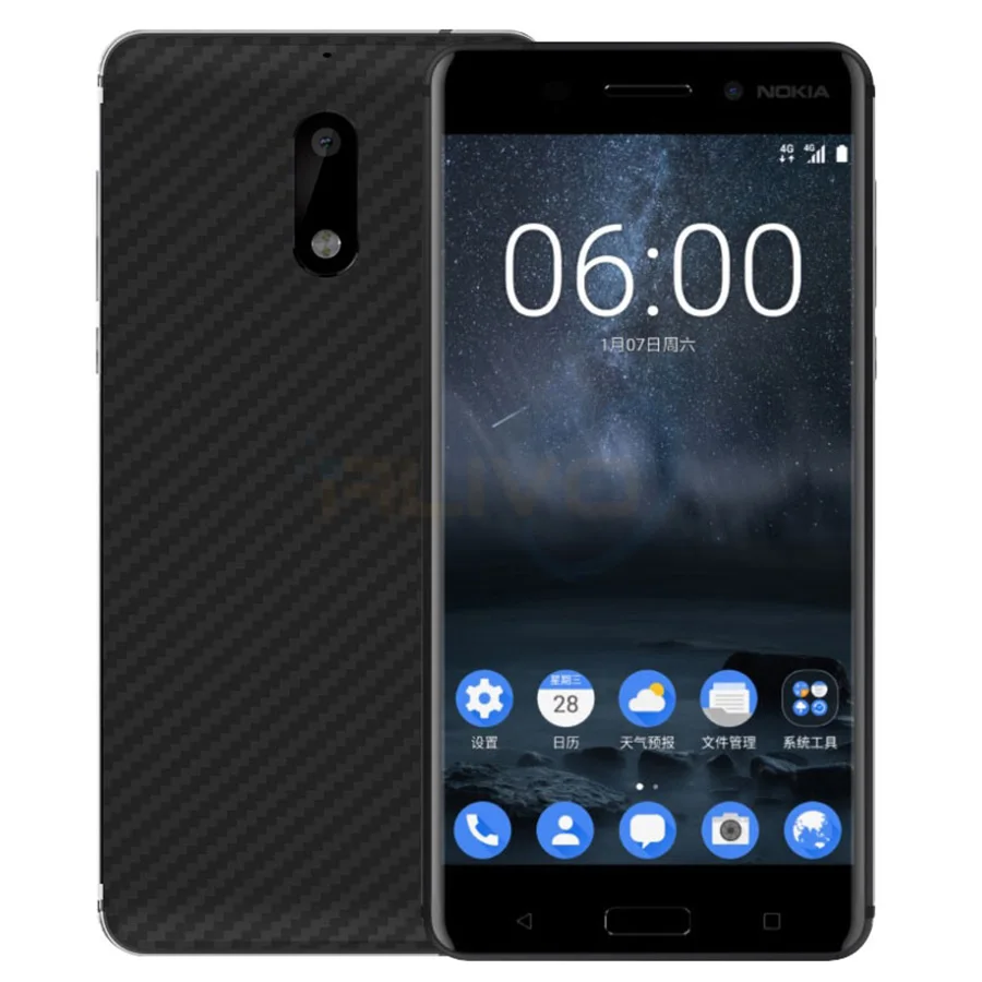 5 шт. мягкие 3D углерода Волокно задняя крышка Защитный Плёнки для nokia 3 6 7 плюс 8 sirocco