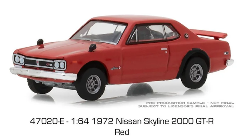 GreenLight 1:64 1972 НСРБ в Skyline 2000 GT-R красном цвете сплав игрушечный автомобиль игрушки