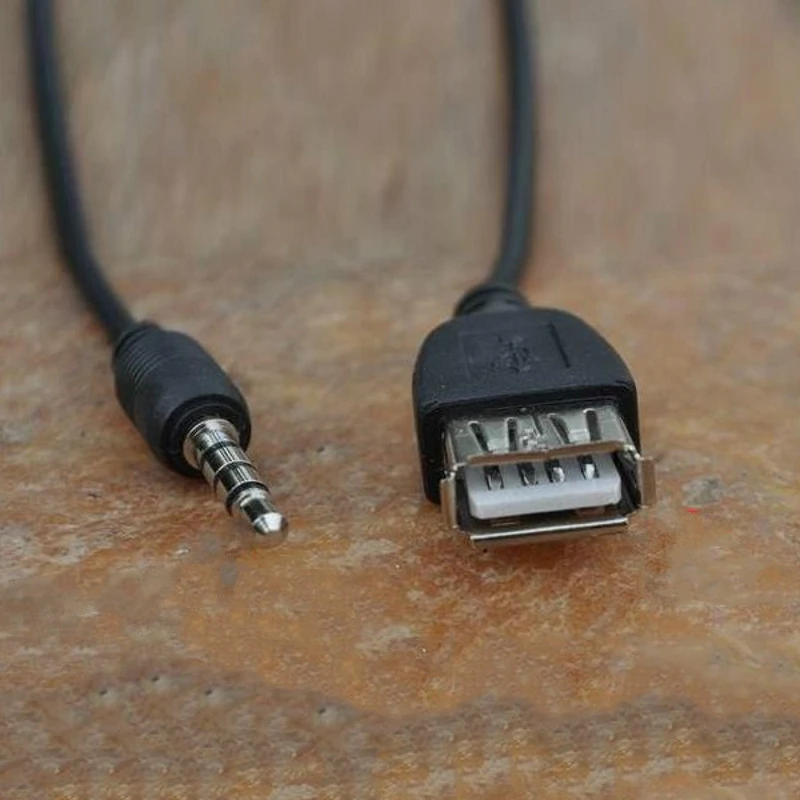 Чёрный 3 5 мм штекер AUX аудио автомобильный разъем к USB 2 0 гнездовой конвертер