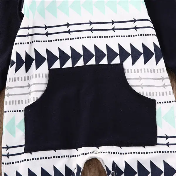 Newborn Baby Boys Infant Hooded Romper Jumpsuit Long Sleeve Autumn Winter Children Clothing Black White Cotton Clothes Outfits |