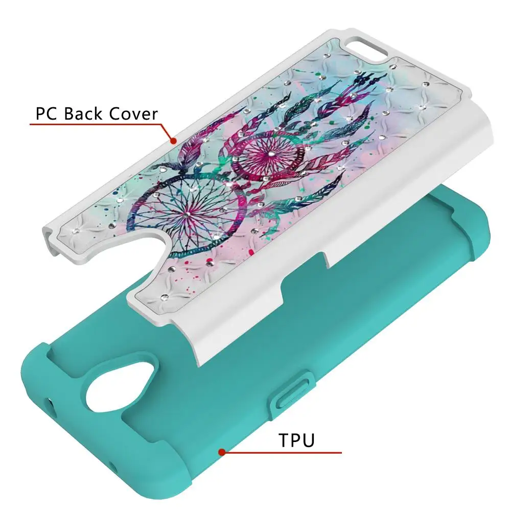 Diamond Glitter Phone Case for ZTE N9136/Prestige 2/Maven 3/Prelude Plus/Overture 3 Cover Mandala Peacock Flower butterfly Funda |