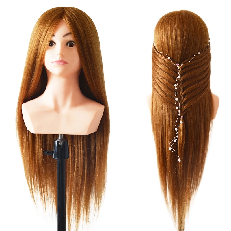 100% Real Natural Hair Hairstyle Head Manikin Head With Animal Hair Hairdressing Mannequins Mannequin Head Hairdresser Head Doll