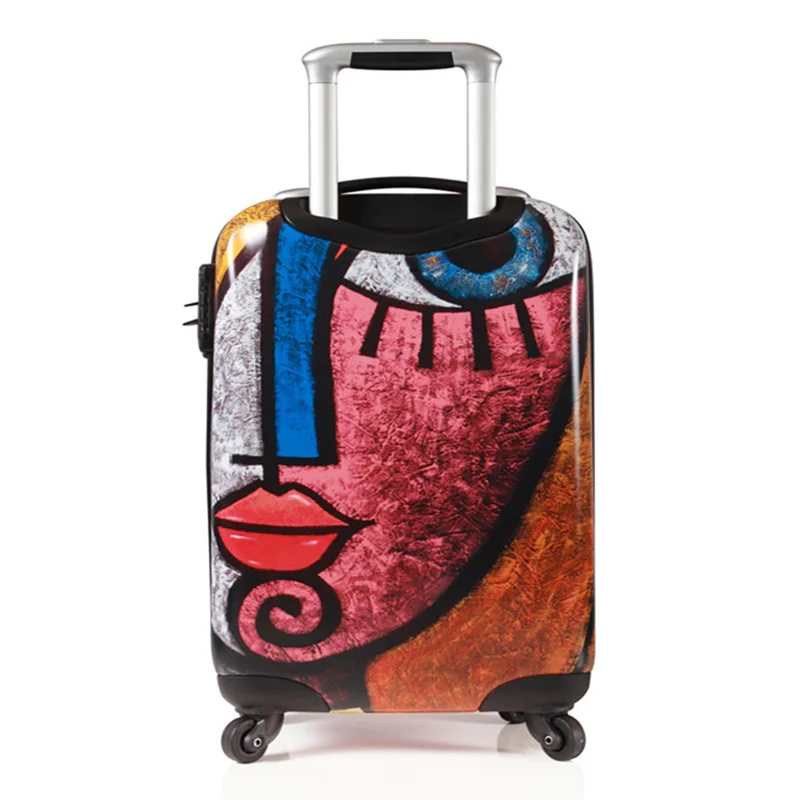 KAWEIDA каракули личности путешествия багажа моды Граффити тележка чемодан посадки