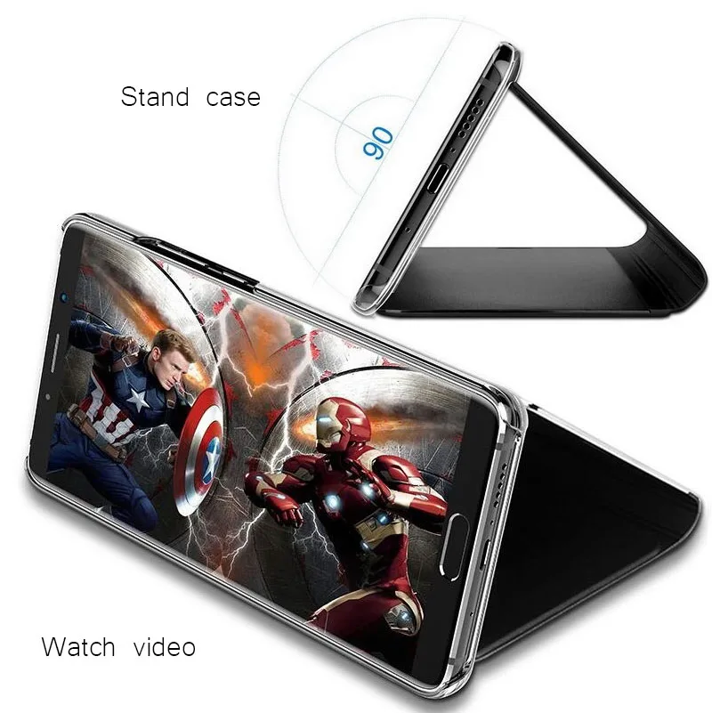 Умный прозрачный зеркальный чехол P Smart для Huawei P8 P9 P10 P20 Lite 2017 Plus Mate 10 20 lite pro honor 9 8 nova
