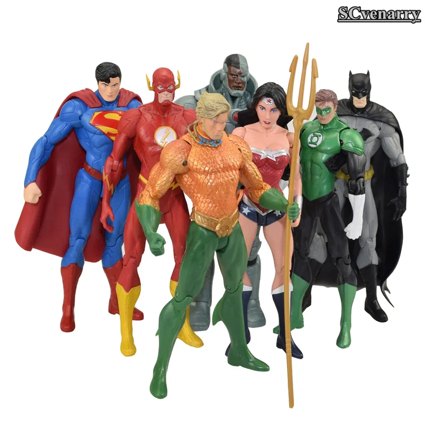 7 шт./компл. DC Супермен Бэтмен чудо-женщина флэш Коллекция Модель Супер Герои