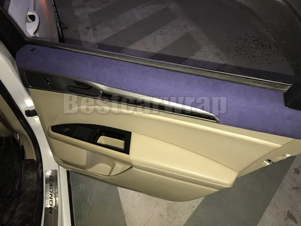 Синяя бархатная виниловая пленка для покрытия салона автомобиля ткань крыши