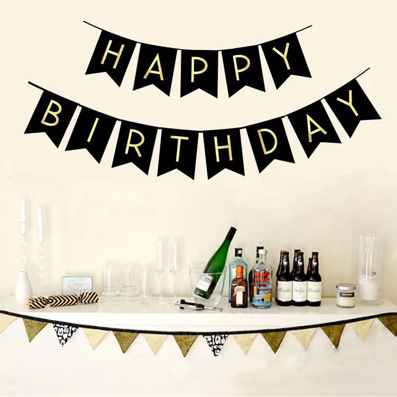 

Happy Birthday Banner Hanging Wreath Paper Banner Bunting Baby Shower Wedding Birthday Party Decoration Supplies