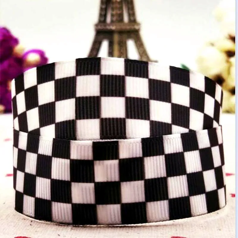 Корсажная лента в клетку черного красного и белого цветов 10 ярдов ручная работа 16