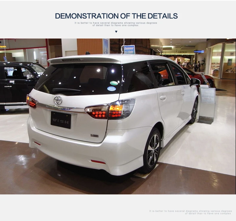 Светодиодные задние фонари Vland, подходят для Toyota Wish 2009-, светодиодные задние фонари для автомобиля, Стайлинг, задняя лампа