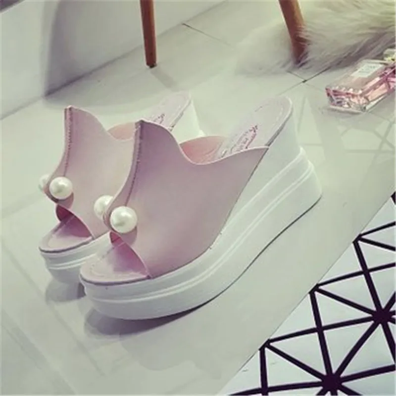 Женские шлепанцы с открытым носком однотонные повседневные босоножки на