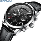 Crrju мужские часы с хронографом, мужские часы, лучший бренд, роскошные кварцевые часы, мужские кожаные спортивные наручные часы, часы relogio