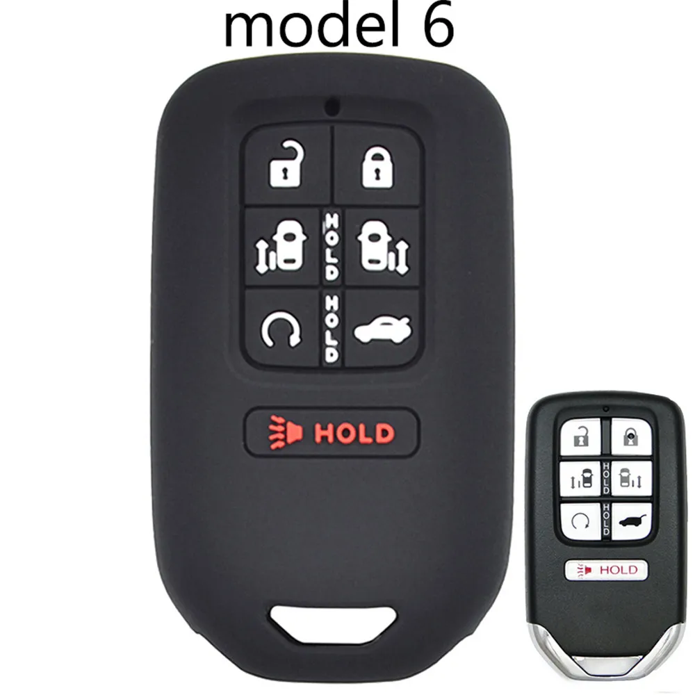 model 6 Силиконовый чехол-брелок для дистанционного ключа для Honda Civic Accord CR-V Pilot Fit Odyssey Jazz CRZ HR-V Vezel Ridgeline City - Название цвета: model 6