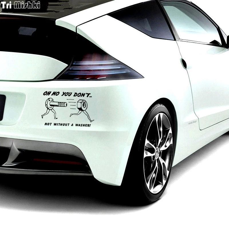 Funny Car Sticker - OH NO YOU DON'T WITHOUT a WASHER - Tri Mishki HZX931# Vinyl Decals, Auto Accessories 20x13.3cm image 3