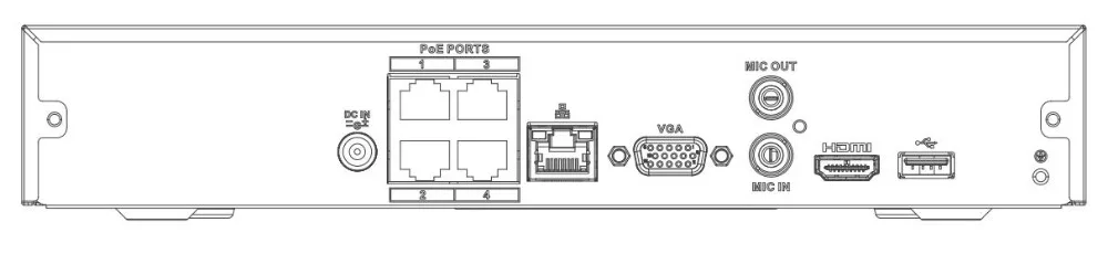 Dahua POE NVR NVR4104HS P 4KS2 4/8 канальный компактный 1U 4PoE 4K & H.265 Lite сетевой