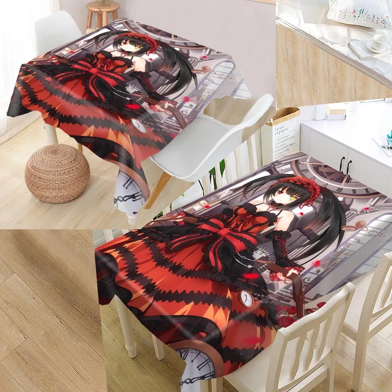 Date A Live на заказ Скатерти Оксфорд ткань прямоугольный Водонепроницаемый