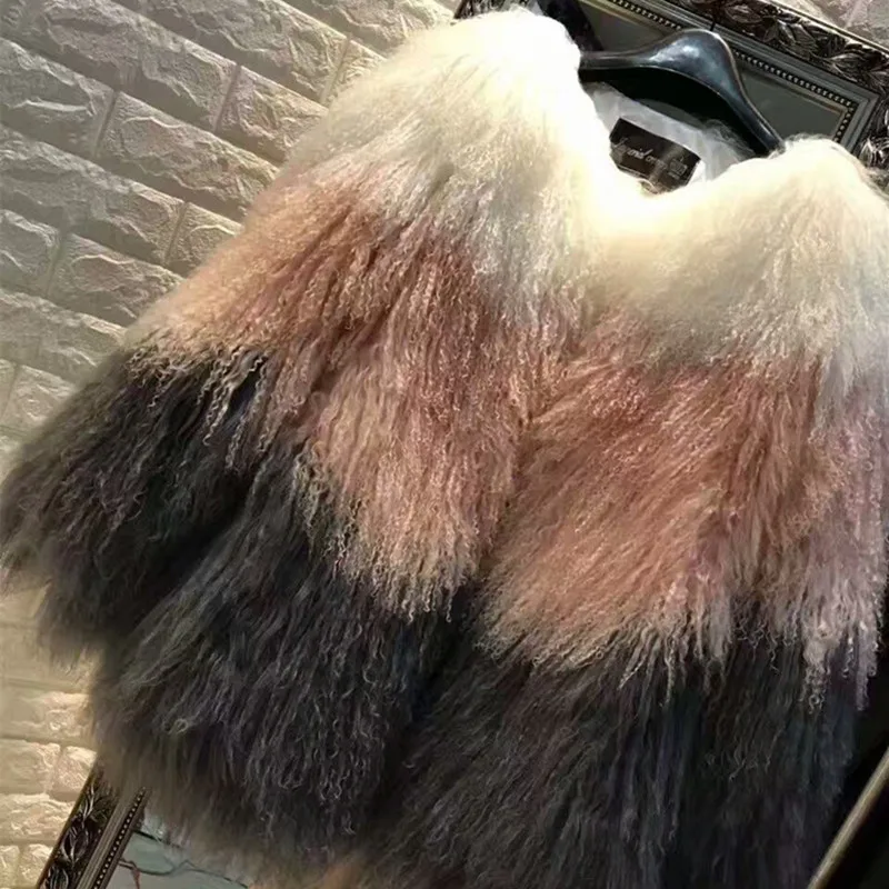 Женское пальто из натурального монгольского овечьего меха повседневная куртка