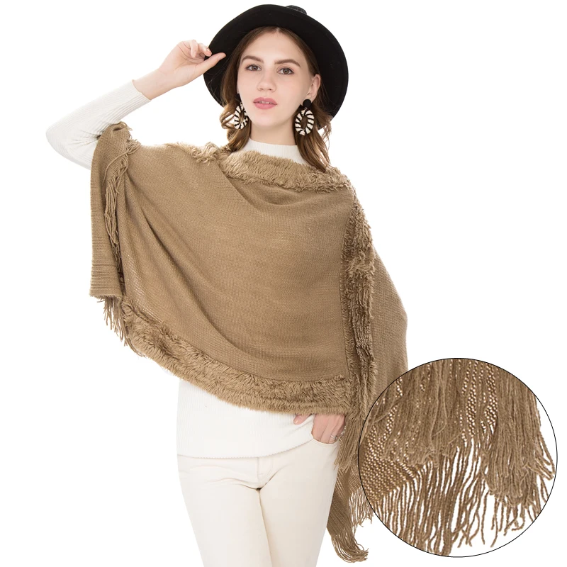 High Quality Faux Fur Women Pashmina Solid Color Cashmere Scarf Tassel Ladies Winter Thick Warm Female Fashion Shawl&ampCapes | Аксессуары
