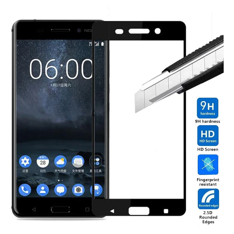 Полное покрытие закаленное Стекло для Nokia 5 Закаленное Защитная Sirocco Экран