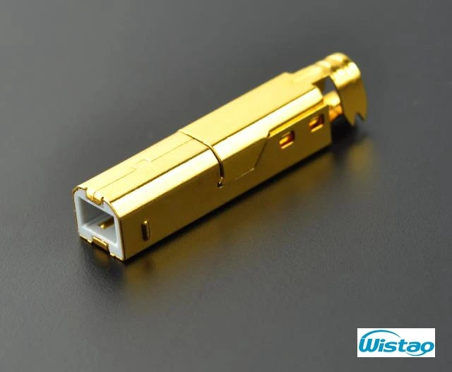 USB разъем позолоченный медный квадратный 2 0 B type для кабеля Дата HIFI аудио