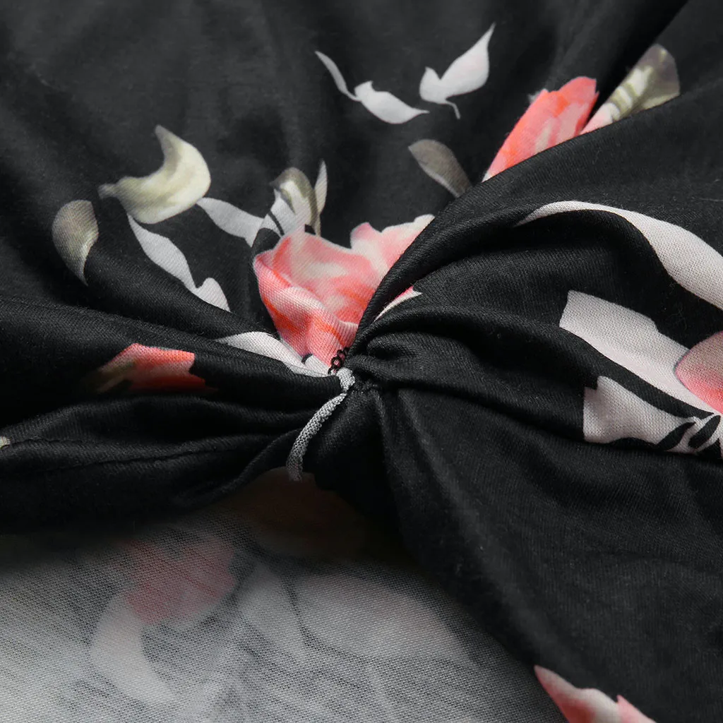 Sleeveless Blouses Woman 2019 O-Neck Floral Print Summer Shirt Asymmetrical Knotted Hem Blouse Tunics Short Haut Femme |