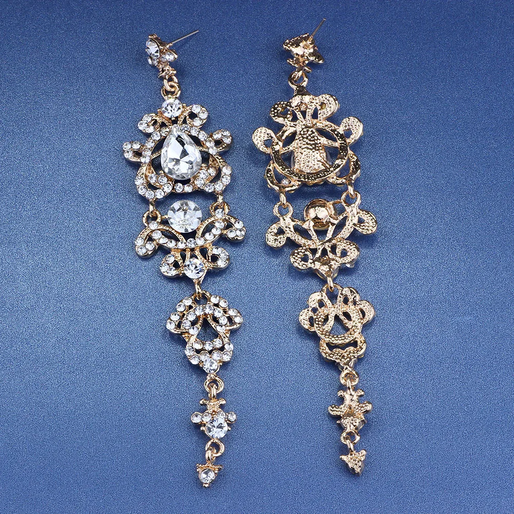 FARLENA ювелирные изделия серебряного цвета хрустальные свадебные длинные серьги в