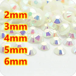 Jelly Pearl White AB Resin Flatback beads for Nail Art/Garment/Decoration (2mm 3mm 4mm 5mm 6mm) 10000~100000pcs/bag | Дом и сад