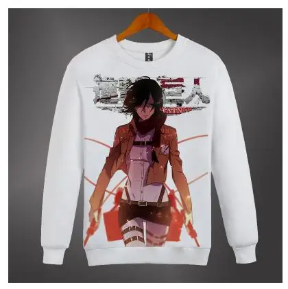 Высокое качество унисекс аниме Cos Attack on Titan Eren Mikasa костюмы для косплея пуловер с круглым вырезом повседневные толстовки с капюшоном - Цвет: 7