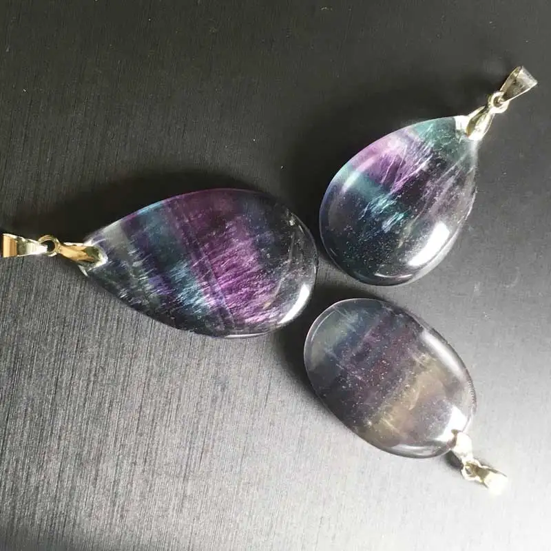 Женская флюоритовая подвеска CSJ серебряное ожерелье из натурального радужного