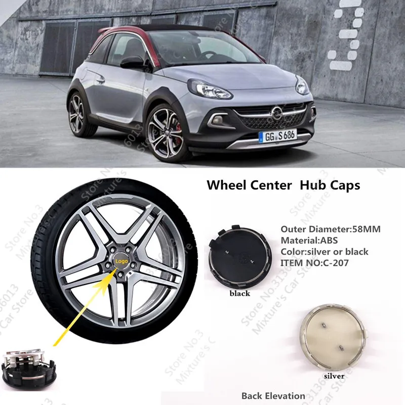 4 шт./лот 58 мм эмблема обод колеса крышка центра ступицы для Opel Astra Corsa Insignia Zafira Vectra C
