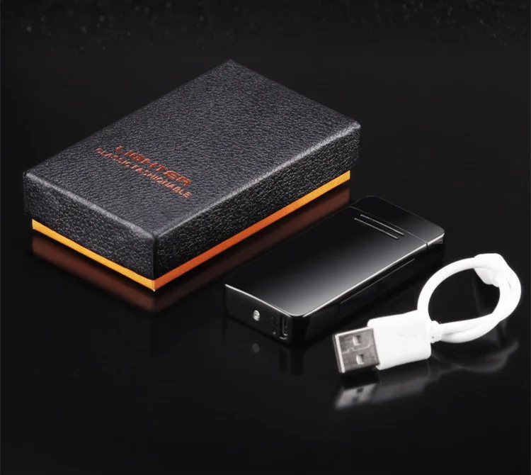 Новая двойная дуговая зажигалка, ветрозащитная электронная usb-батарея, прикуриватель с индикатором, электрическая зажигалка для курения