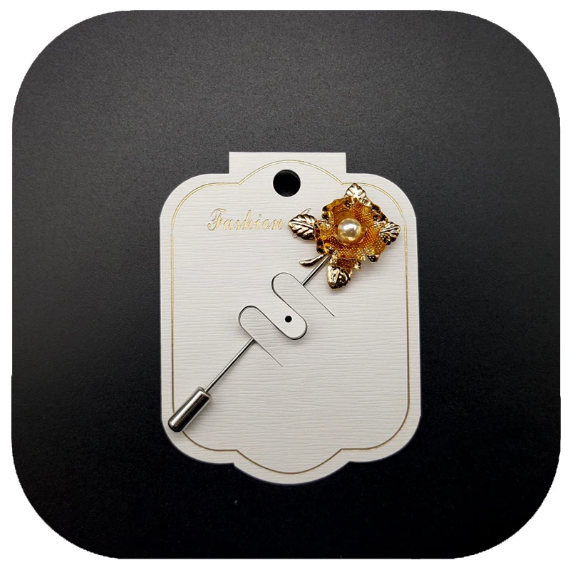 

Hot Sale New Arrival Golden Flower Stick Lapel Pin / Hijab Pins for Suit Coat