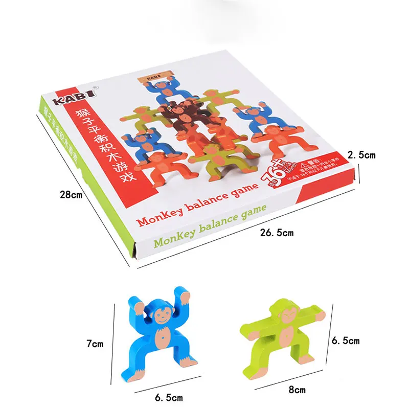 

Baby Toys Wood Tangram Jigsaw Board Early Monkey Balancing Educational Wood Puzzles For Children 2-4 Years F184Z