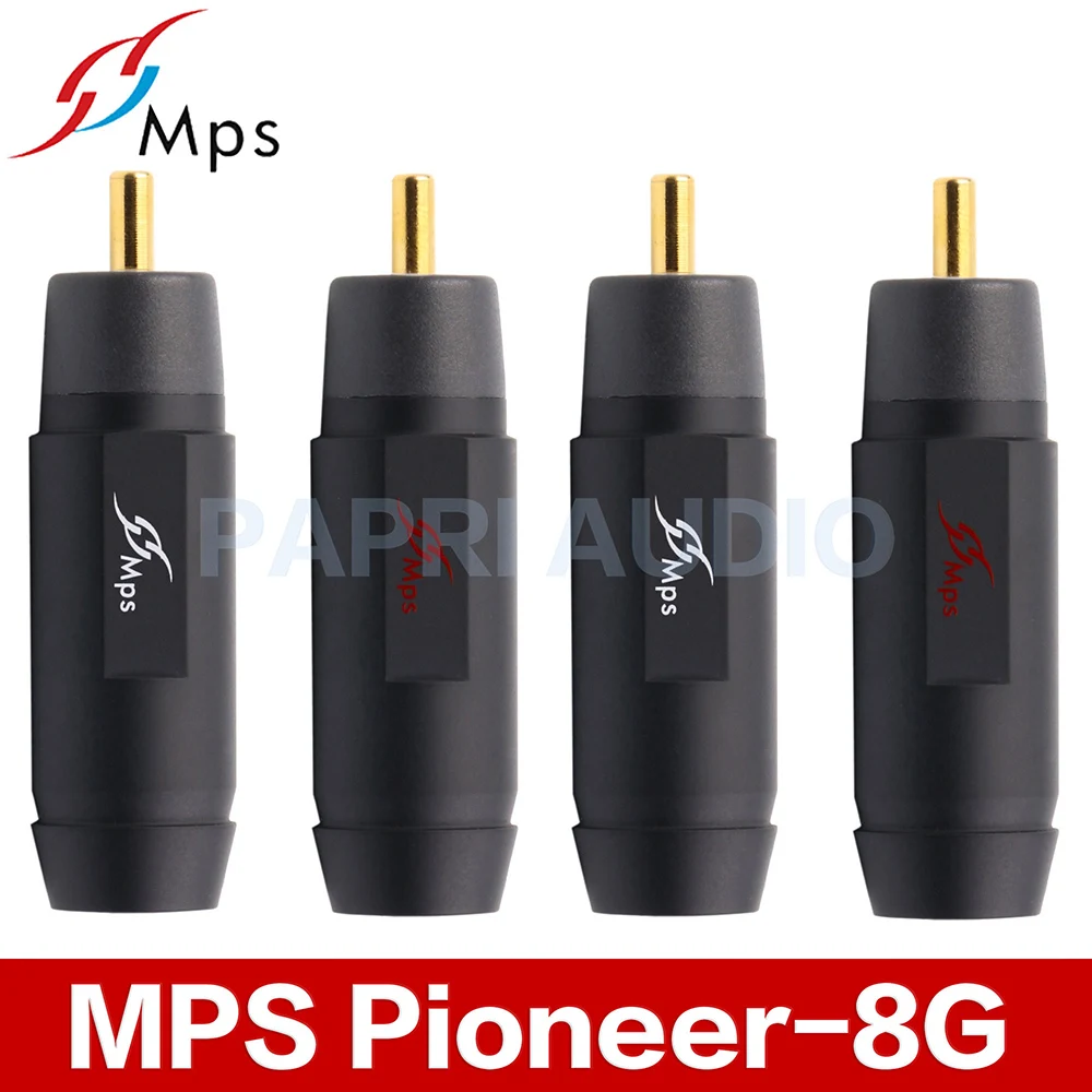 MPS Pioneer-8G/10G/8R/10R разъем HiFi RCA ремонтный штекер аудио разъем позолоченные Родиевые вилки для 8 мм/10 мм кабеля - Цвет: 8mm-Gold Plated