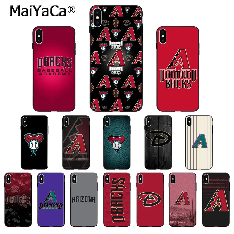 MaiYaCa Arizona Diamondbacks TPU Мягкий силиконовый черный чехол для телефона Apple iPhone 8 7 6 6S Plus X XS